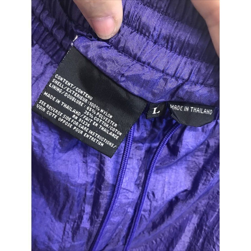 Track Sweat Pants L Purple Nylon Blend Lined Pockets elastic drawstring waist - Picture 7 of 11